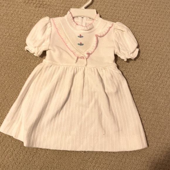 Little World Vintage 18 Month Short Sleeve White Sweater Dress - Picture 1 of 4